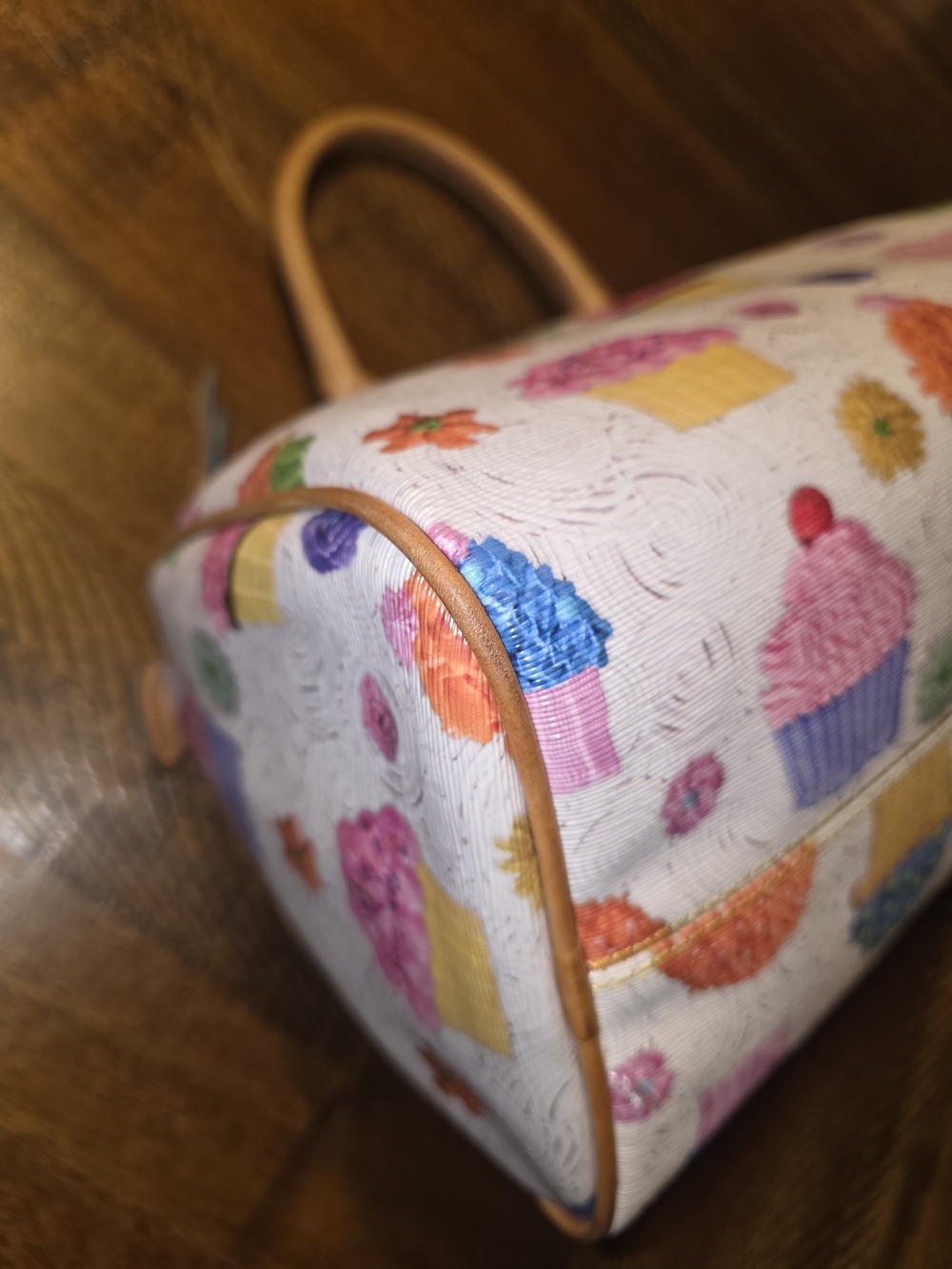 Dooney & Bourke White Cupcake Print Satchel - Picture 6 of 12